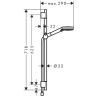 Hansgrohe Vernis Blend Душевой комплект с штангой 65см., ручным душем и шлангом, цвет: черный матовый