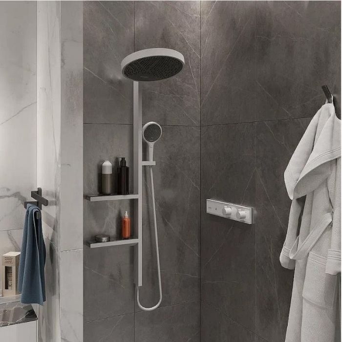 Смеситель для душа Hansgrohe RainSelect 15380700 с термостатом Белый матовый