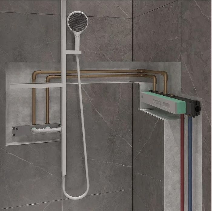 Смеситель для душа Hansgrohe RainSelect 15380700 с термостатом Белый матовый