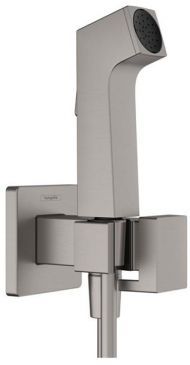 Hansgrohe Bidette Гигиенический душ со смесителем, держателем и шлангом 125см., цвет: шлифованный черный хром