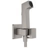 Hansgrohe Bidette Гигиенический душ со смесителем, держателем и шлангом 125см., цвет: шлифованный черный хром