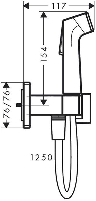 Hansgrohe Bidette Гигиенический душ со смесителем, держателем и шлангом 125см., цвет: шлифованный черный хром
