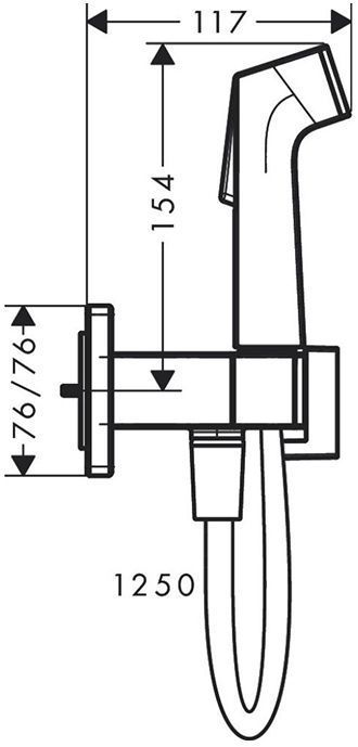 Hansgrohe Bidette Гигиенический душ со смесителем, держателем и шлангом 125см., цвет: шлифованный черный хром