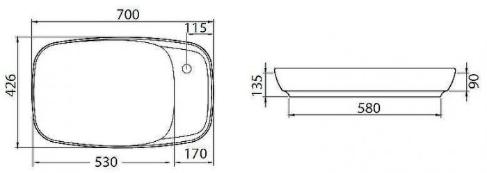 Раковина Allen Brau Liberty 2 70 4.32012.31 Черная матовая