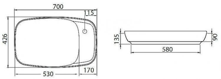 Раковина Allen Brau Liberty 2 70 4.32012.31 Черная матовая
