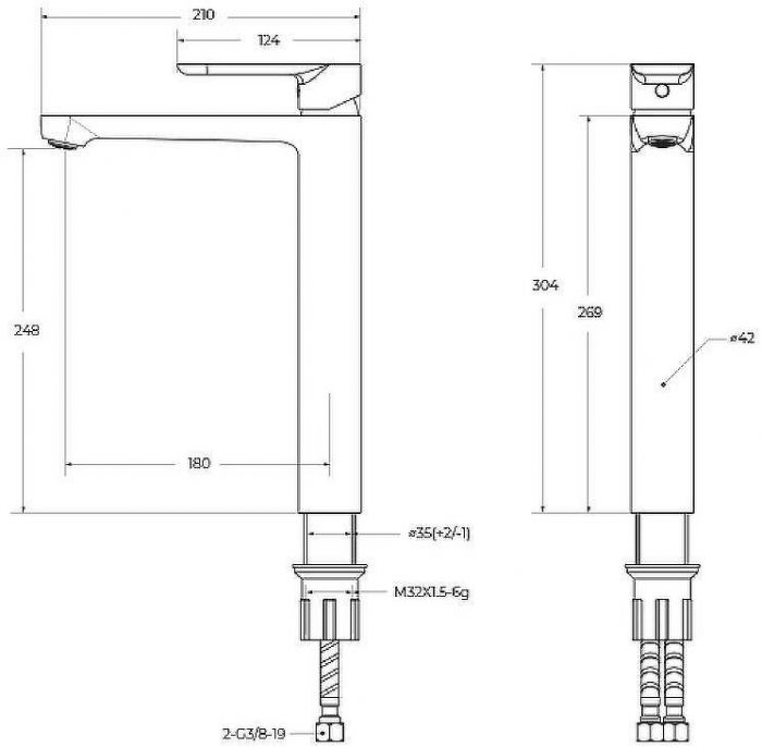 Смеситель для раковины Cezares Stylus STYLUS-LC-01-W0 Хром