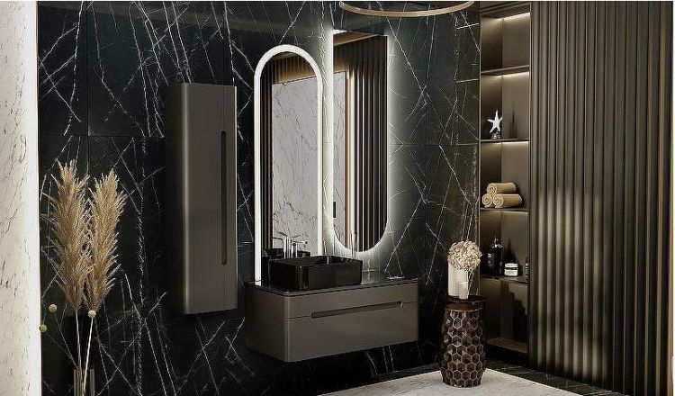 Тумба под раковину Jorno Shine 100 Shi.01.100-M/P/A подвесная Антрацит