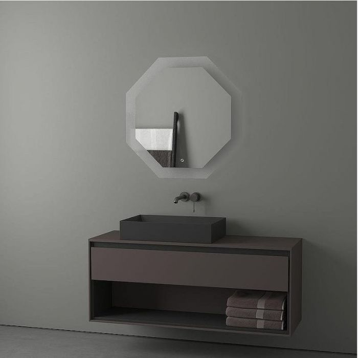 Зеркало Evoform Ledshine 80x80 BY 2605 с подсветкой 25.5 W - сенсорный выключатель - нейтральный белый свет