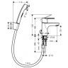 Hansgrohe Focus, Смеситель для раковины с гигиеническим душем, Цвет: хром