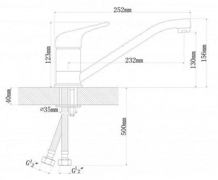 Смеситель для кухни Dr. Gans Нота 319.01l.1123.408 цвет Серый