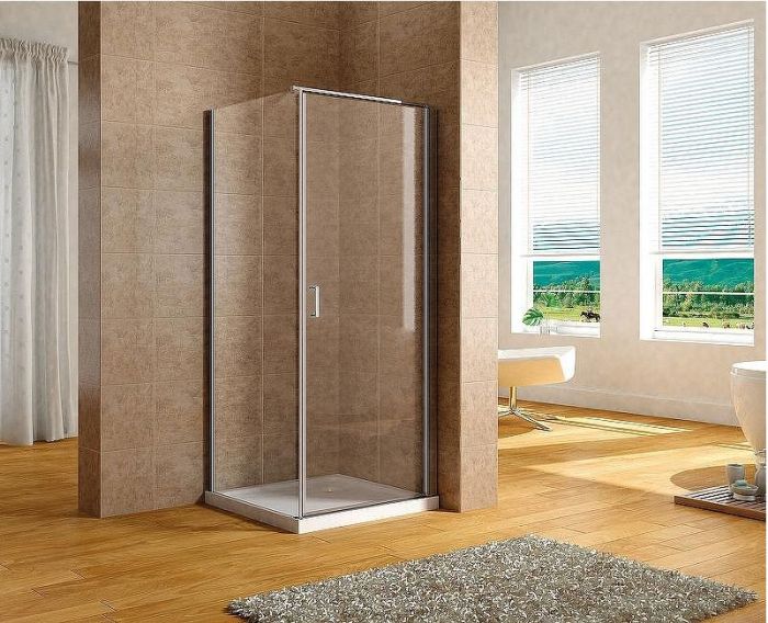 Душевой уголок Aquanet Cinetic AE12-N-90H190U-CT + AE12-F-80H190U-CT 90х80 R 254233 профиль Хром стекло прозрачное