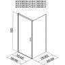 Душевой уголок Aquanet Cinetic AE12-N-90H190U-CT + AE12-F-80H190U-CT 90х80 R 254233 профиль Хром стекло прозрачное