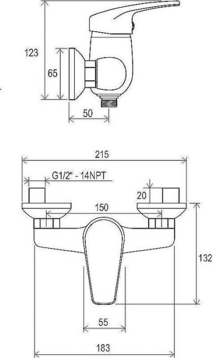 Смеситель для душа Ravak Neo NO 032.00/150 X070018 Хром