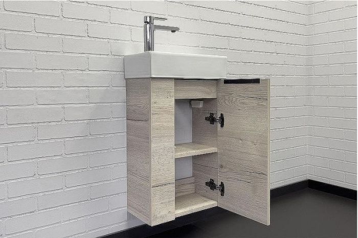 Тумба с раковиной Comforty Асти 40 00-00013798 подвесная Дуб дымчатый