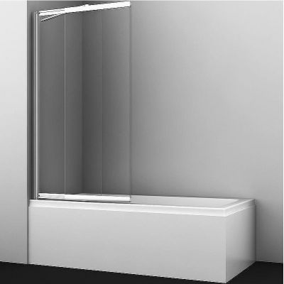Шторка на ванну WasserKRAFT Main 80 41S02-80 Fixed профиль Хром стекло прозрачное
