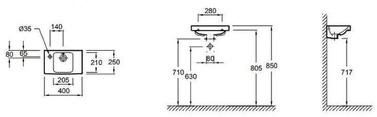 Раковина Jacob Delafon Odeon Up 40 E4759G-00 Белая