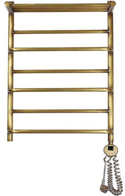 Электрический полотенцесушитель Domoterm Орфей с полкой П7 500x700 АБР ER Античная бронза