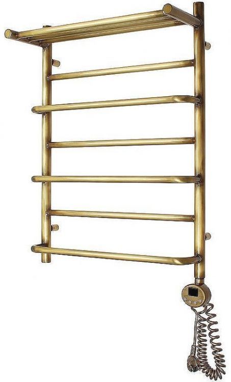 Электрический полотенцесушитель Domoterm Орфей с полкой П7 500x700 АБР ER Античная бронза