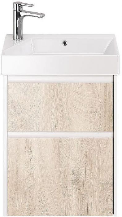 Тумба под раковину Dreja Slim 55 99.0500 подвесная Дуб кантри Белый глянец