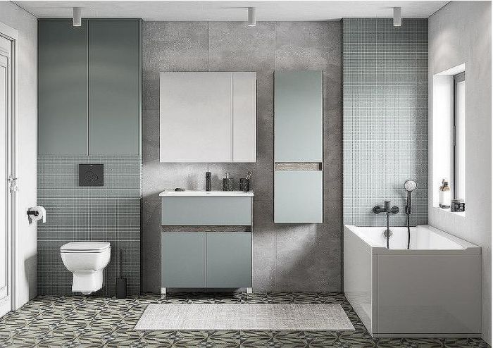 Тумба под раковину Aquaton Форест 75 1A278301FR9C0 Дуб рошелье Сумеречный голубой