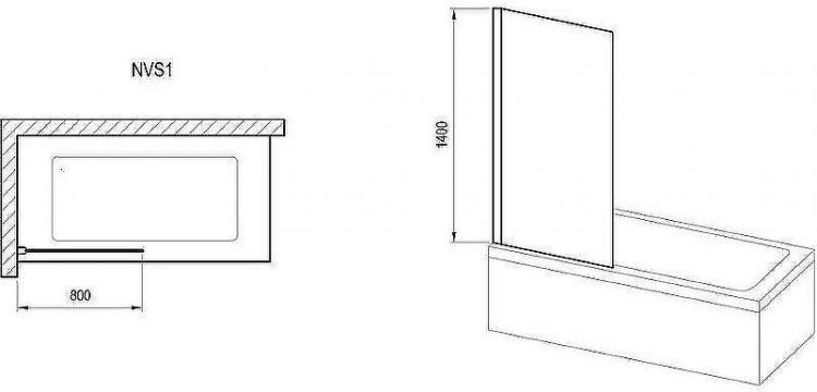 Шторка на ванну Ravak Nexty NVS1-80 7O840100Z1 профиль Белый стекло Transparent Шторка на ванну Ravak Nexty NVS1-80 7O840100Z1 профиль Белый стекло Transparent