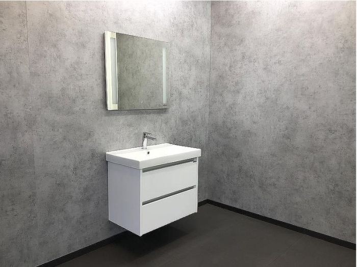 Тумба с раковиной Comforty Дублин 75 00004137103 подвесная Белый глянец