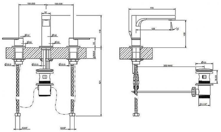 Смеситель для раковины Gessi Emporio Via Manzoni 38612#299 Черный матовый Смеситель для раковины Gessi Emporio Via Manzoni 38612#299 Черный матовый