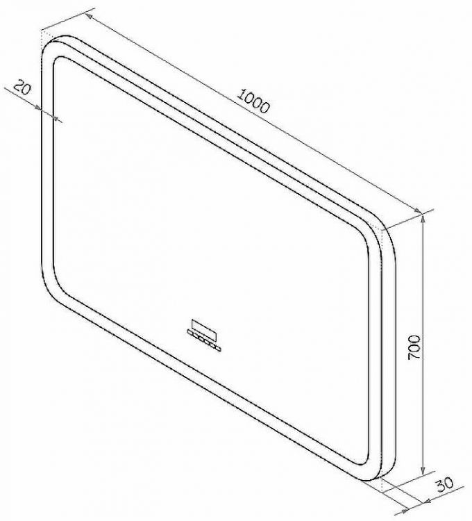 Зеркало Континент Demure 1000х700 ЗЛП259 с подсветкой с многофункциональной панелью