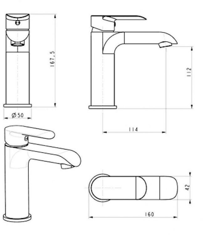Смеситель для раковины Grocenberg GB2010WC Белый Хром Смеситель для раковины Grocenberg GB2010WC Белый Хром