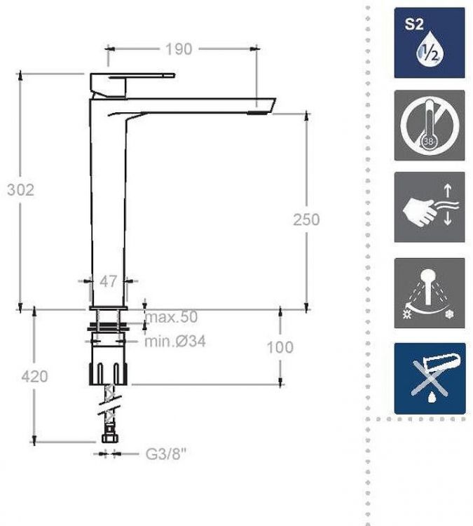 Смеситель для раковины Ramonsoler Alexia 3602NC Никель брашированный Смеситель для раковины Ramonsoler Alexia 3602NC Никель брашированный