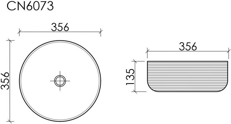 Накладная раковина CERAMICANOVA Element 356x356x135 мм CN6073MH