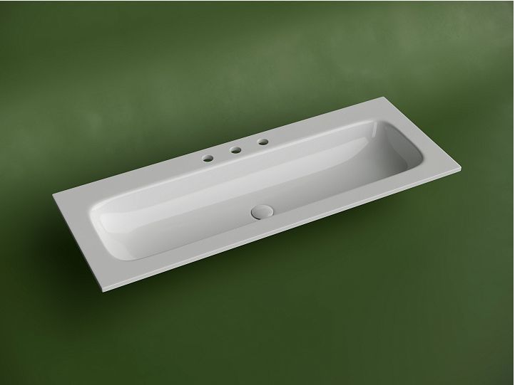Раковина мебельная CERAMICANOVA Grace прямоугольная, с 3 мя отверстиями под смеситель, цвет белый, CN7024