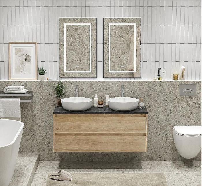 Тумба под раковину BelBagno Kraft 120 KRAFT-1200-2C-SO-2-RNN подвесная Rovere Nebrasca Nature