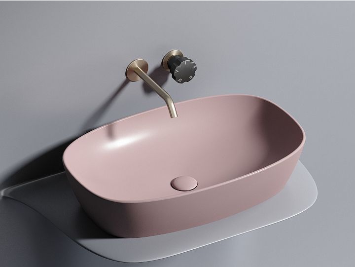 Умывальник CERAMICANOVA Element чаша накладная овальная (цвет Розовый Матовый) CN6049MP