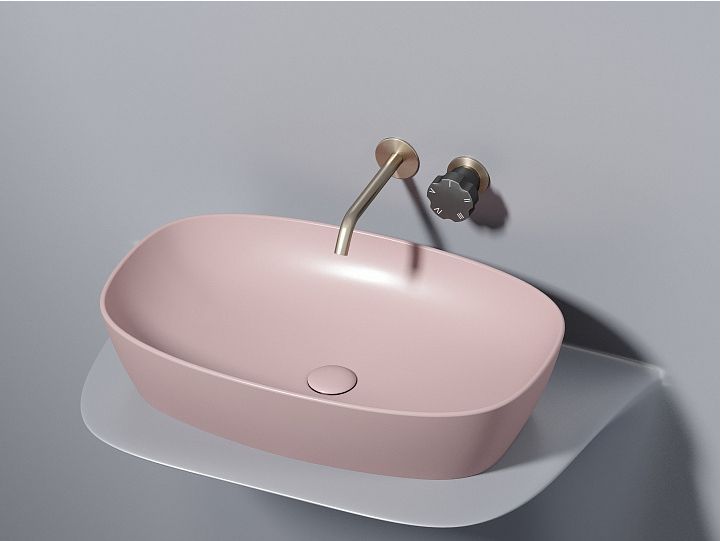 Умывальник CERAMICANOVA Element чаша накладная овальная (цвет Розовый Матовый) CN6049MP