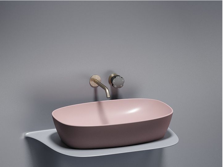 Умывальник CERAMICANOVA Element чаша накладная овальная (цвет Розовый Матовый) CN6049MP