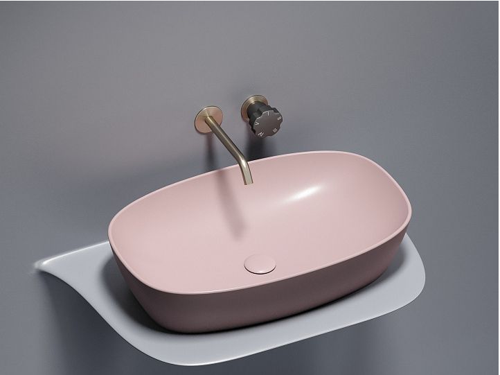 Умывальник CERAMICANOVA Element чаша накладная овальная (цвет Розовый Матовый) CN6049MP