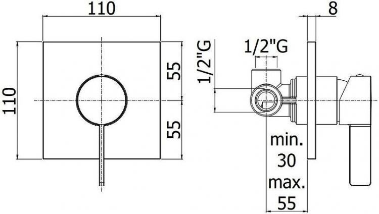 Смеситель для душа Paffoni Rock RO010CR/M цвет Хром Смеситель для душа Paffoni Rock RO010CR/M цвет Хром