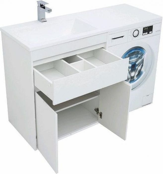 Тумба с раковиной Aquanet Токио 130 L 239215 Белая