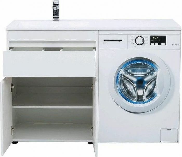 Тумба с раковиной Aquanet Токио 130 L 239215 Белая