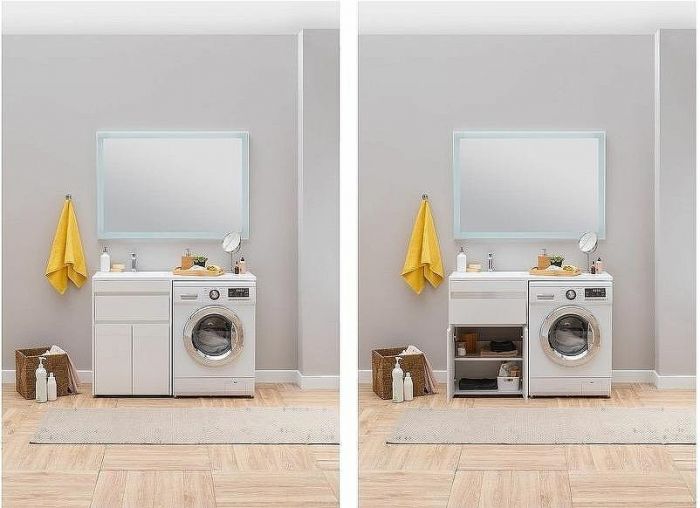 Тумба с раковиной Aquanet Токио 130 L 239215 Белая