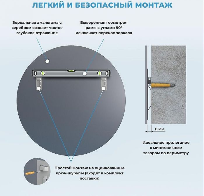 Зеркало Wellsee 7 Rays' Spectrum 50 172200010 цвет Черный матовый
