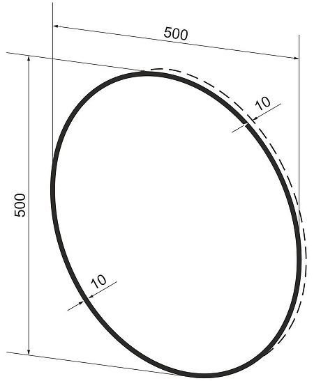 Зеркало Wellsee 7 Rays' Spectrum 50 172200010 цвет Черный матовый