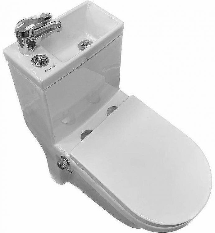 Унитаз биде Laguraty 8074AC с раковиной и смесителем с бачком и сиденьем Микролифт