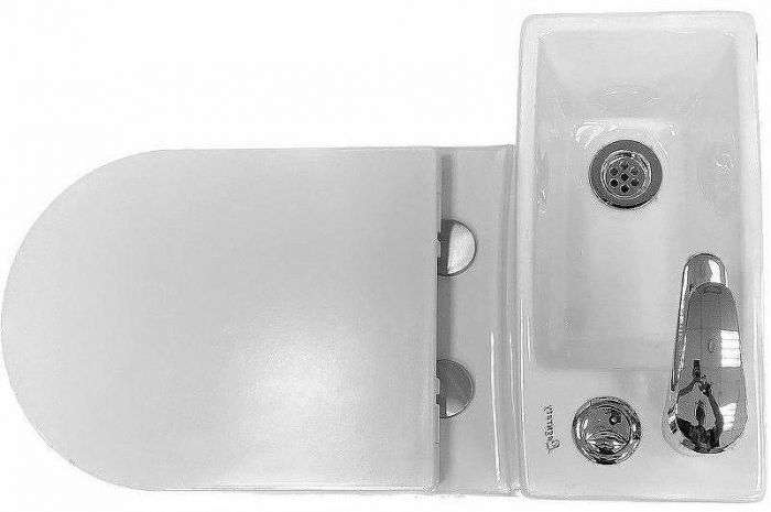 Унитаз биде Laguraty 8074AC с раковиной и смесителем с бачком и сиденьем Микролифт