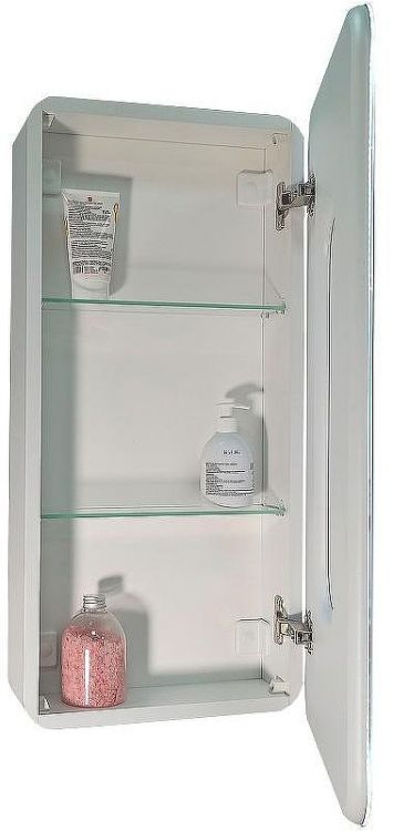 Зеркальный шкаф Reflexion Circle 400х800 R RF2104SR с подсветкой Белый матовый