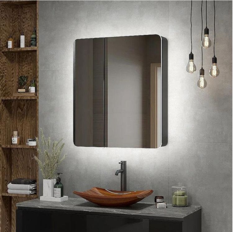 Зеркальный шкаф Континент Eltoro black LED 76 МВК114 с подсветкой Черный