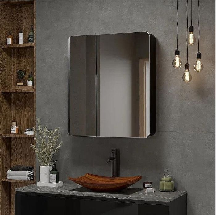 Зеркальный шкаф Континент Eltoro black LED 76 МВК114 с подсветкой Черный