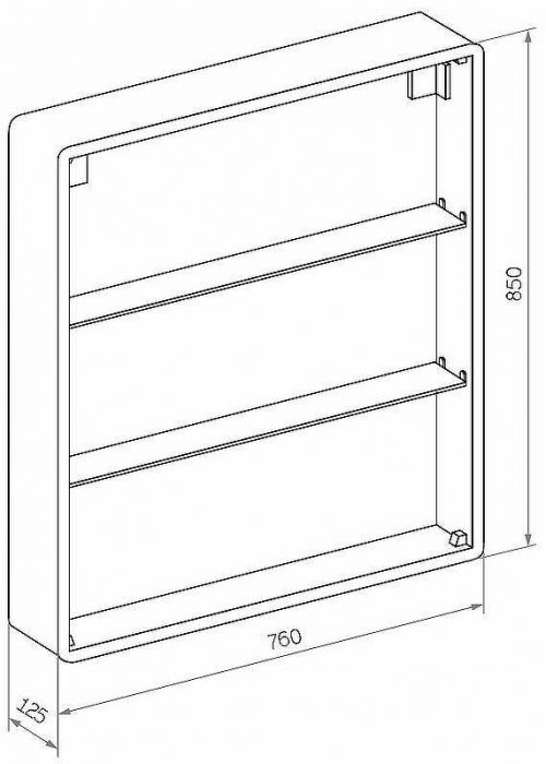 Зеркальный шкаф Континент Eltoro black LED 76 МВК114 с подсветкой Черный