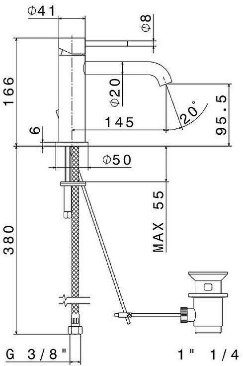 Смеситель для раковины Newform X-Steel 316 69610X.59.067 цвет Copper Bronze